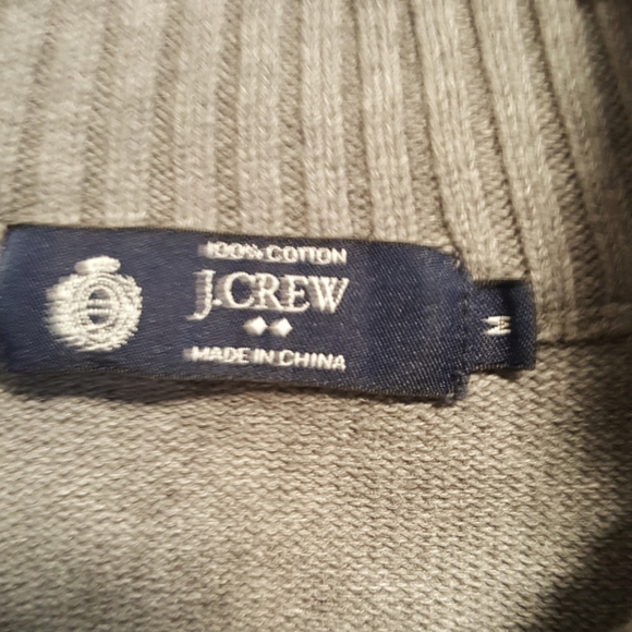 j. crew grey zip sweater (free bonus) - Picture 2 of 3